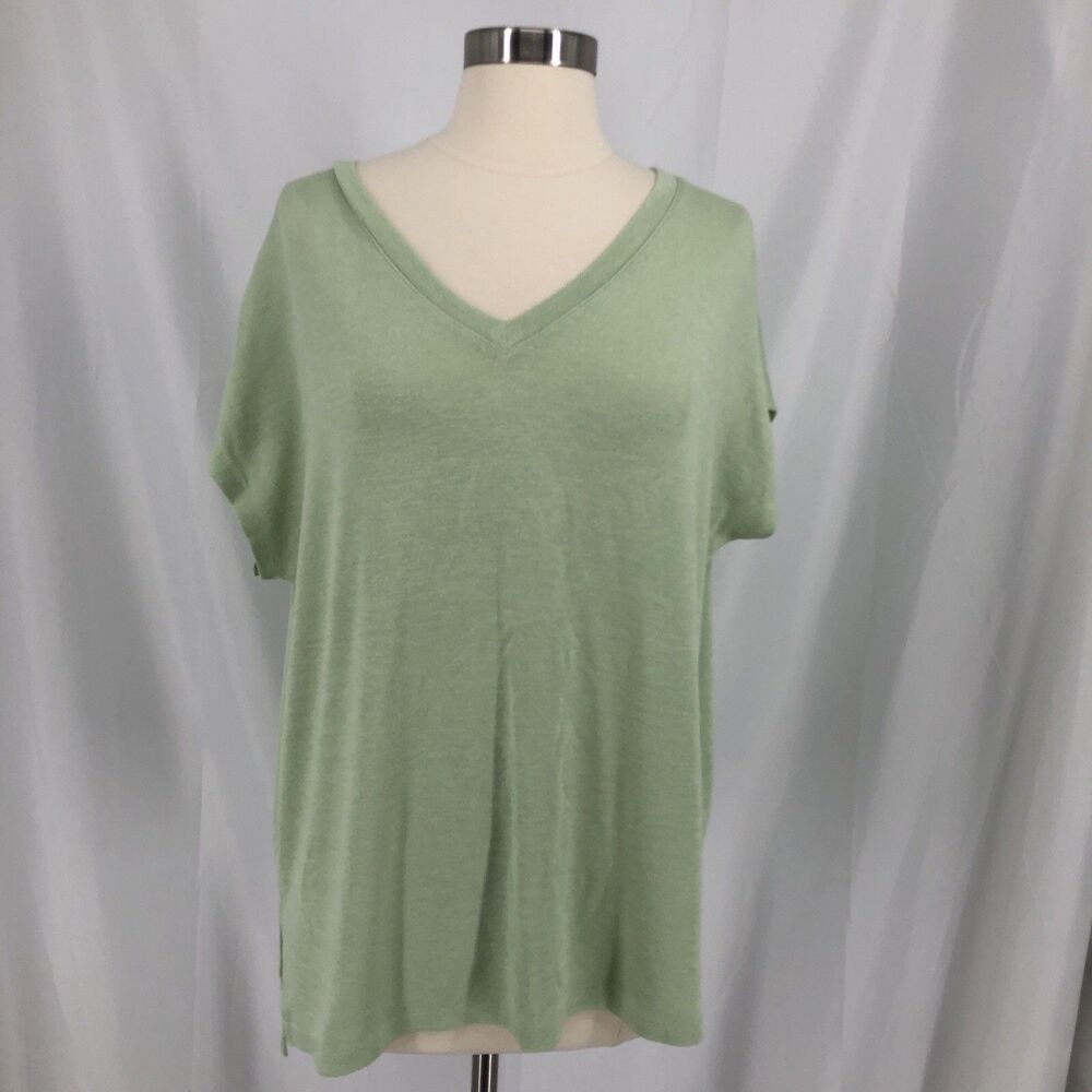 Orvis Classic Collection Sage Green Tunic Knit Sweater Top Women's Large